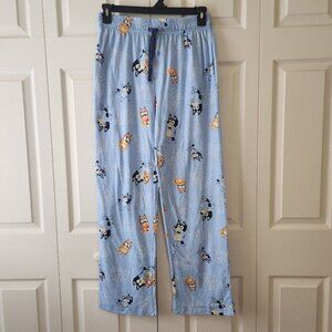 Bluey Mens Pajama Pants Lounge Pants Blue "Best Dad" Print Size Small NWT